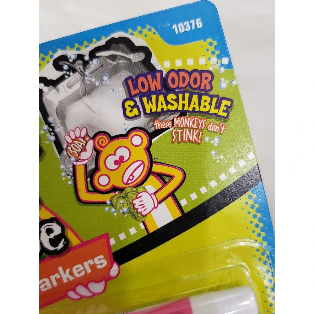 FOOHY‎ Dry Erase Markers Washable Thinline 6 Pack SMELLY Vintage 2006 MONKEY